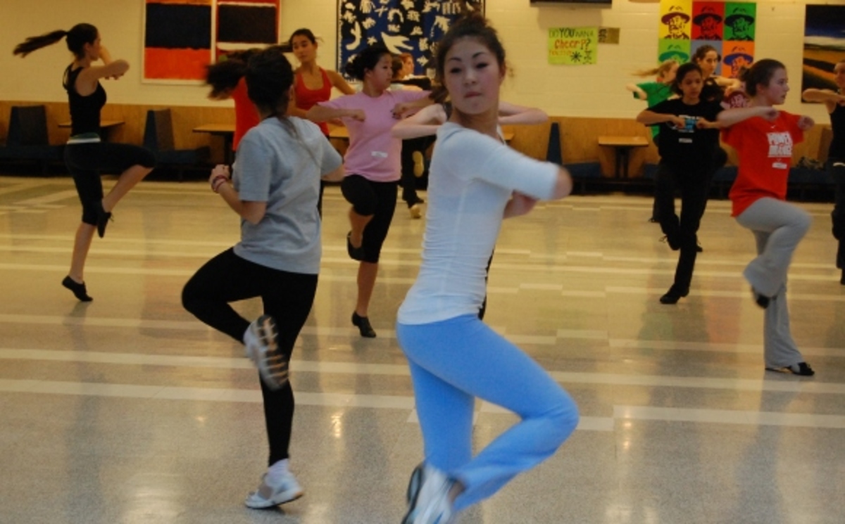 Girls try out for this year's winter Whitman Poms.