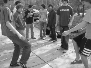 The HSK meet everyday during fifth lunch in front of the school. Photo by Daniel Royston.