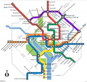 The new Purple Line is shown on the metro map. Photo courtesy of smartergrowth.net.
