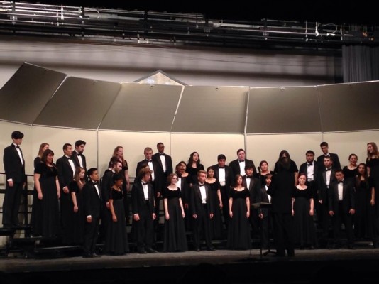 The Mt. San Antonio College Chamber singers performed for the choral department Monday evening. Chorus director Jeff Davidson invited the group to come after hearing that they would be in town for an east coast tour. Photo by Kelly Czajka.