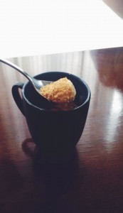 The serving size of the Minute Microwave Cake (topped with Graham Cracker Crumbs) was surprisingly small. Photo by Tanusha Mishra.