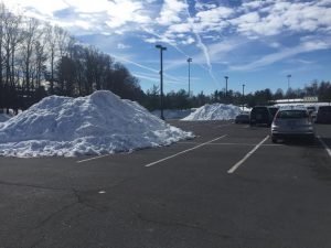 Snow will limit the number of available parking spots available. Photos by Julia Gilman and Sarina Hanfling. 