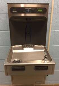 The Whitman High School Education Foundation is funding the installation of five water bottle filling stations on Monday. Photo courtesy Ellen Singer. 
