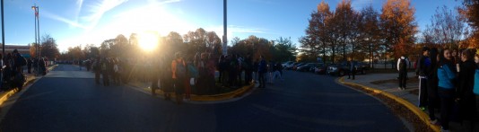 A fire alarm rang this morning at 7:20 am, and students evacuated the building for approximately 20 minutes. The alarm was reportedly due to a sprinkler valve malfunction. Photo by Abby Cutler.
