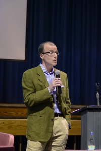 PrepMatters founder Ned Johnson addresses students about managing stress last Thursday. Photo by Michelle Jarcho.