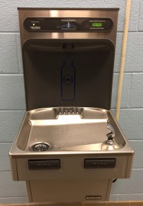 The Whitman High School Education Foundation is funding the installation of five water bottle filling stations on Monday. Photo courtesy Ellen Singer.