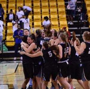 After losing in the state semi-finals last season, the girls basketball team took care of business this year, defeating North Point 64-37 to advance to the state final. Photo by Tomas Castro.