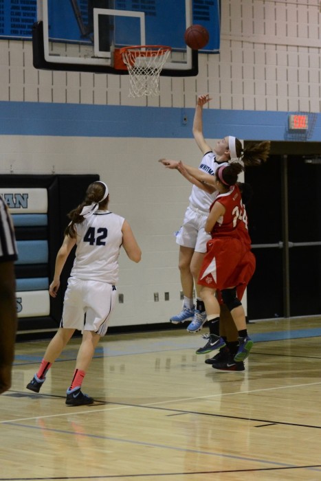 Guard Abby Meyers completes a layup in the first half of the Viking's blowout victory over Blair. Photo by Michelle Jarcho