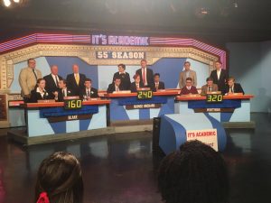 The quiz bowl team won both the intercity and regional "It's Academic" finals May 14. Photo by Pearl Sun.