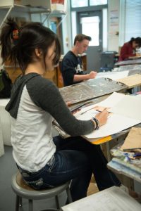Kamyab is enrolled in studio art, where she has had the chance to improve her skills and enhance her love of art. Photo by Jefferson Luo.
